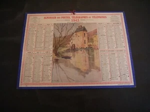 ALMANACH DES POSTES ET DES TÉLÉGRAPHES 1943 RARE MOULIN DE NOGENT LE ROTROU - Picture 1 of 2