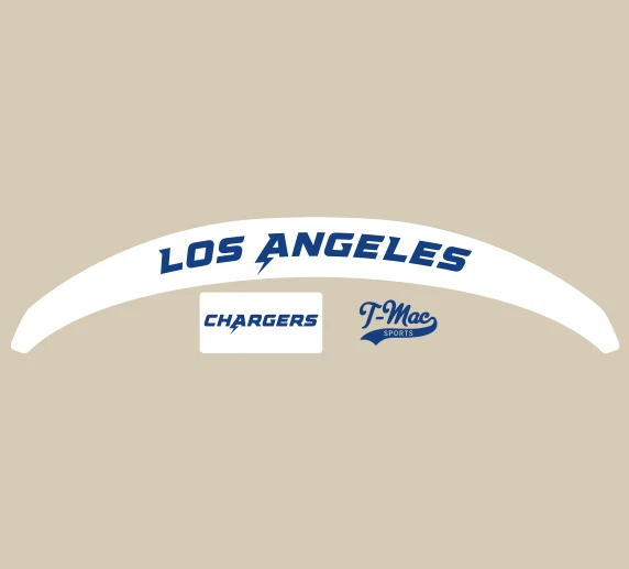Los Angeles Chargers Royal Riddell Speed Mini Football Helmet Bumper Decal Set - Image 1 of 1
