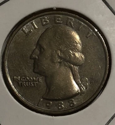 1988 P WASHINGTON QUARTER GRADE VF Mint Error￼ DDR Nicely Toned ￼Rare ￼￼ - Image 1 of 4