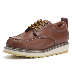 H82994 Suretrack 4" Men's Soft Toe Leather Oxford Work Shoe - Brown - Picture 1 of 6