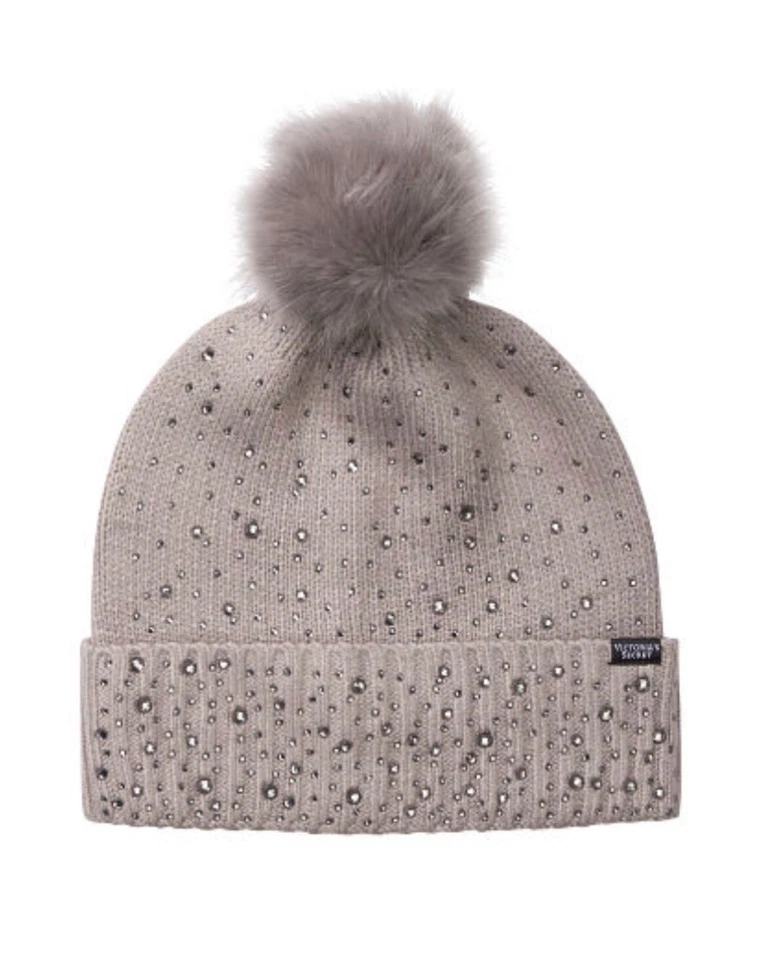 Victoria's Secret Sparkle Beanie Gray With Rhinestones Holiday 2020 — 第 1/1 张图片