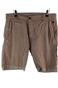 BLEND Brown Chino Shorts size L Mens Striped summer beach holiday Casual - Picture 1 of 11