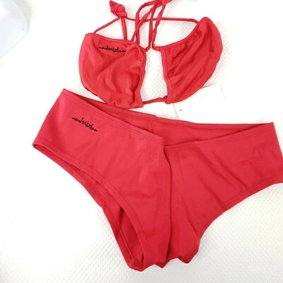 Jackyl Bikini Personalizado Rojo Botín Pantalones Cortos Traje de Baño Mujer Talla M Nuevo Foto 1 de 4
