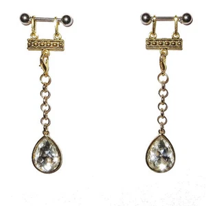 Durchbohrte Brustwarze Stab Schmuck Basis Adapter römische Eleganz mit Strass baumelt - Bild 1 von 1