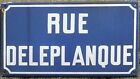 Old French street sign enamel plaque plate Gerard rue Deleplanque C18th cittern