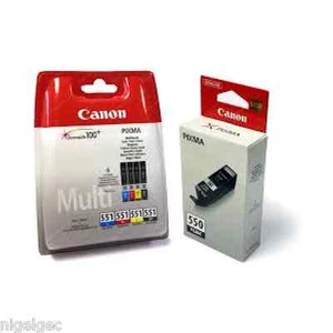 Canon CLI551 Juego 5 Cartuchos Tintas NEGRO GRIS CIAN MAGENTA AMARILLO CLI-551 - Imagen 1 de 1