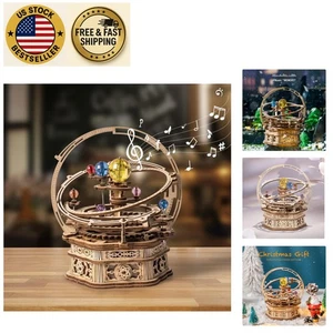 Elegant 3D Starry Night Wooden Puzzle and Music Box - Relaxing DIY Experience - Picture 1 of 11