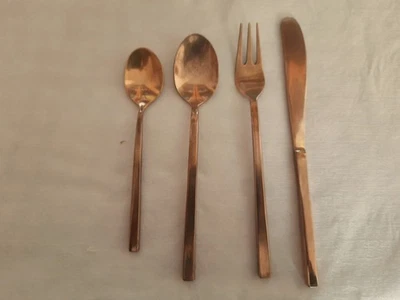 Set posate da dessert 24 pezzi nuovo in bronzo/ottone per un perfetto tè pomeridiano - Immagine 1 di 4