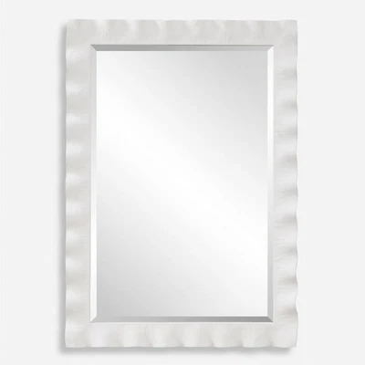 Uttermost 09981 Haya 40 X 28.25 inch Semi-Gloss White Mirror - Image 1 of 4