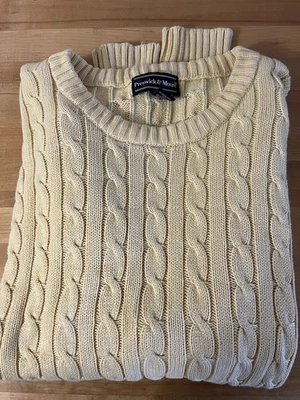 Suéter Preswick & Moore Tejido con Cable Cuello Redondo - Crema - Hombre’s XXL - Foto 1 de 4