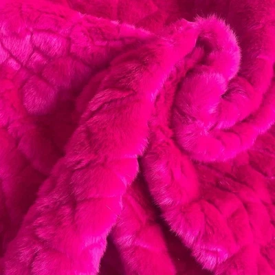 Webpelz Kunstfell Dekostoff Pink/Fuchsia Fellimitat Mosaik-Patchwork-Optik - Bild 1 von 3