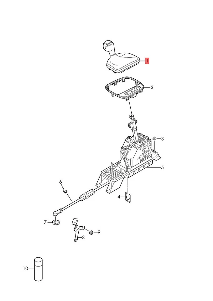 Genuine AUDI Q3 8UG Gearstick Grip Leather Black/Carmine Red 8U1713139FFIE - Изображение 1 из 1
