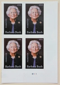 Barbara Bush 2025. Bloque de 4v. Estampillas Forever. U.S.A. - Imagen 1 de 1
