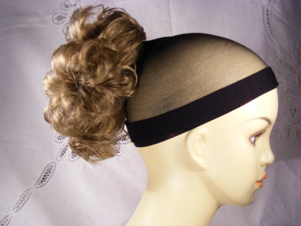 Hairpiece Clip-On 6" Synthetic Hair Loose Curls Shades of Brown - Image 1 of 1