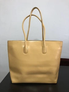 FURLA Made in Italy Tote Bag Shoulder Bag Golden Yellow Mustard Leather - Picture 1 of 17