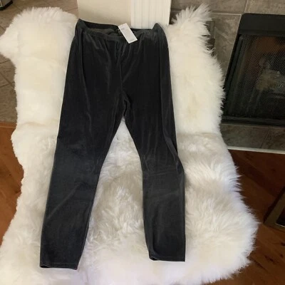 NWT Eileen Fisher Graphite Velvet Ankle Leggings Size 1X MSRP $138 - Image 1 of 4