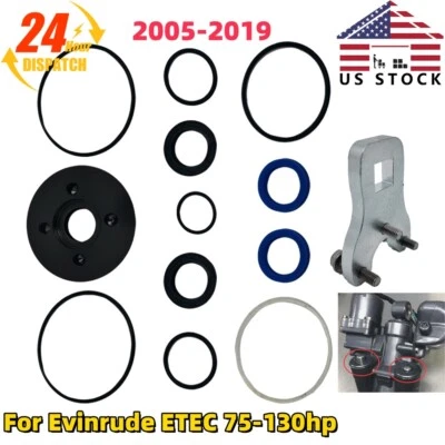 Trim Tilt Seal Kit Wrench End Cap For 05-19 Evinrude ETEC E-Tec 75-130hp 5008985 - Image 1 of 4