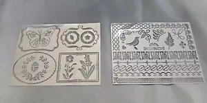 Martha Stewart Grabado Metal 2 Plantillas Mariposa Pájaro Flor De Lis Flores - Imagen 1 de 4
