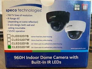 Speco Technologies CLED32D1W Indoor Dome Kamera mit integrierten IR LEDs - Bild 1 von 2