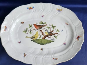 Vintage Herend Rothschild Bird Oval Serving Platter 16.5" Large 1101 - Picture 1 of 7