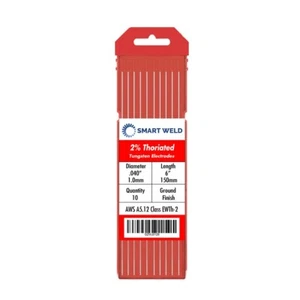 2% Thoriated TIG Welding Tungsten Electrode Red .040 1/16" 3/32" 1/8" Length 6" - Picture 1 of 9