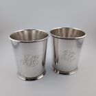 Fisher Model 86 Sterling Silver Mint Julep Cups - With Monogram - Set of 2
