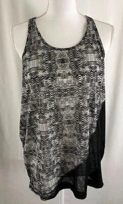 New Soybu Womens Tank Top Black White Sheer Polyester Medium - Image 1 of 4