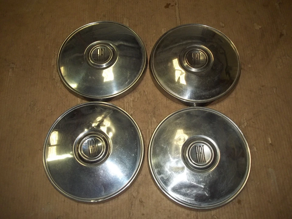 Fiat Hubcap Rim Wheel Lug Cover Center Hub Cap OEM USED 9 3/4" SET - Image 1 of 4