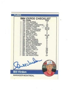 Autographed Signed BILL VIRDON Montreal Expos Fleer card #658 w /COA - Picture 1 of 1