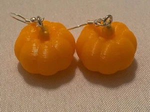 Glow in the Dark Kürbis Ohrhänger - Halloween/Herbst - Gold oder Silber Haken Ea - Bild 1 von 9