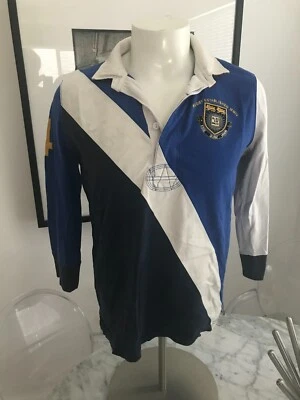 Camisa de Rugby Ralph Lauren Vintage Para Hombre Jersey Azul Polo Manga 3/4 Talla Grande Foto 1 de 4