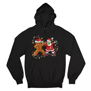 Gingerbread Man and Santa Claus Dab Dance Sweatshirt Merry Christmas Hoodie - Picture 1 of 36