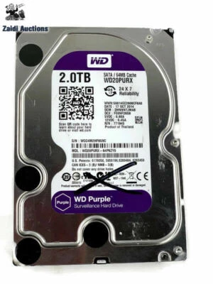 WD20PURX Hard Drive 2TB Hard Disk 3.5 for parts or repair As IS - Image 1 of 2