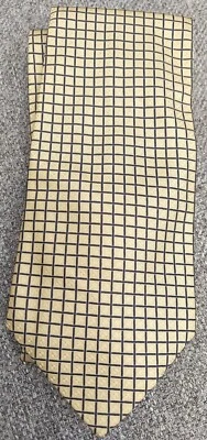 Brooks Bros Silk Luxury Gold Black Check Mens Neck Tie Handmade Italy 4x60  - Image 1 of 4