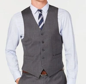 Michael Kors men Gray Fit 5 Button Wool Dress Suit Vest Waistcoat 42 R - Picture 1 of 2
