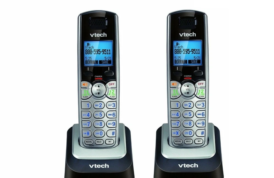 Lote de 2 Vtech DS6101 DECT 6.0 1.9GHz 2 Líneas Inalámbrico Expansión Auricular Teléfono Foto 1 de 1