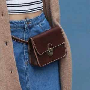 Mujeres Cuero PU Riñonera Paquete Cintura Ocio Cinturón Bolso Teléfono Cartera  - Imagen 1 de 5