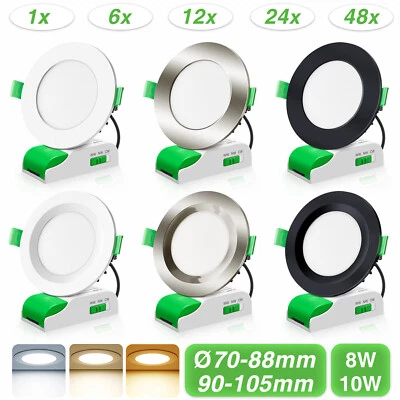 LED Einbaustrahler 8W/10W CCT Dimmbar Decken Einbau Spot Leuchte Flach Bad Küche - Bild 1 von 4