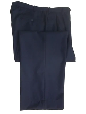 (Incotex Pantalones Pantalones de Lana Plisados Delanteros Super 100"s Azul Marino W34" x 29"L Foto 1 de 4