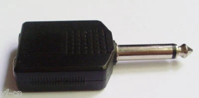 10pcs Mono 1/4" 6.35mm Audio Y Adapter Splitter 1 Male Plug to 2 Female Jack - Image 1 of 2