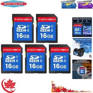 Professional Grade Class 10 SD Card 16GB - Easy Plug and Play Operation 5 Pack - Photo 1 sur 9