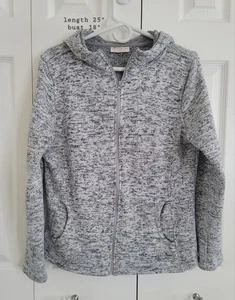 Giacca felpa Bobbie Brooks grigia in maglia con cappuccio M leggera full zip - Foto 1 di 7