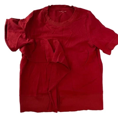 Blusa roja estándar universal manga corta con volantes - talla 2XS  Foto 1 de 4