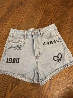 Pantalones Cortos de Denim S.O.N.G Para Mujer Talla 1/25 Botón Mosca Foto 1 de 4