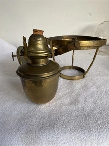 Vintage Brass Oil Lamp With Wall Mounted Gimbal For Ship / Train? - Picture 1 of 11