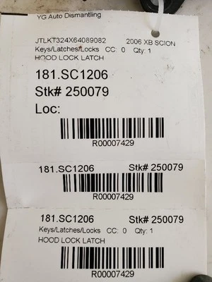 XB SCION 2006 llaves/pestillos/cerraduras 7429 Foto 1 de 4