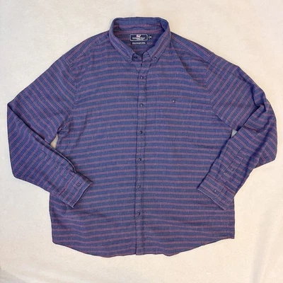Vineyard Vines Linen Blend Longshore Shirt Men XL Striped Slim-Fit L/S. - Image 1 of 4