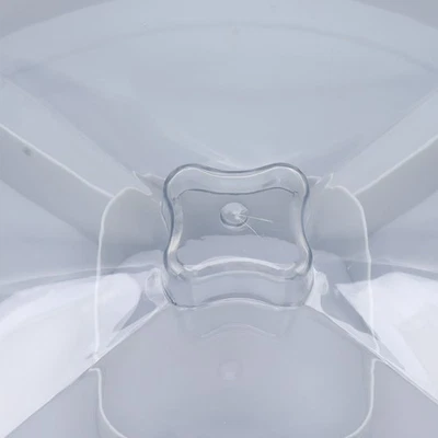 Snack Serving Tray Round Plastic Fruit Nut And Candy Compartment Plate With 5 - Image 1 of 4