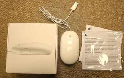 Apple Mighty Mouse A1152 Wired USB + Box & Manuals - Great working condition - Image 1 of 4
