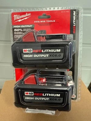 Bateria Milwaukee M18 REDLITHIUM HIGH OUTPUT XC6.0 Li-Ion (2 unidades) - Imagem 1 de 3